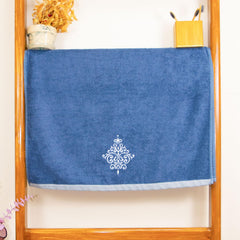 Rangoli 100% Bamboo Bath Towels 500 Gsm | Large Size Ultra Soft, Quick-Absorbent & Eco-Friendly Bath Towels - Blue