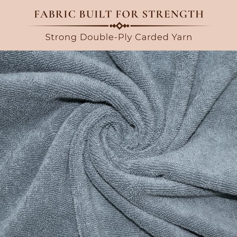 Rangoli 100% Cotton Fibre 2 Hand Towels 400 Gsm | Highly Durable & Absorbent Towel | Skin-Friendly & Quick Drying Luxury Towels (Grey) - Pack Of 2