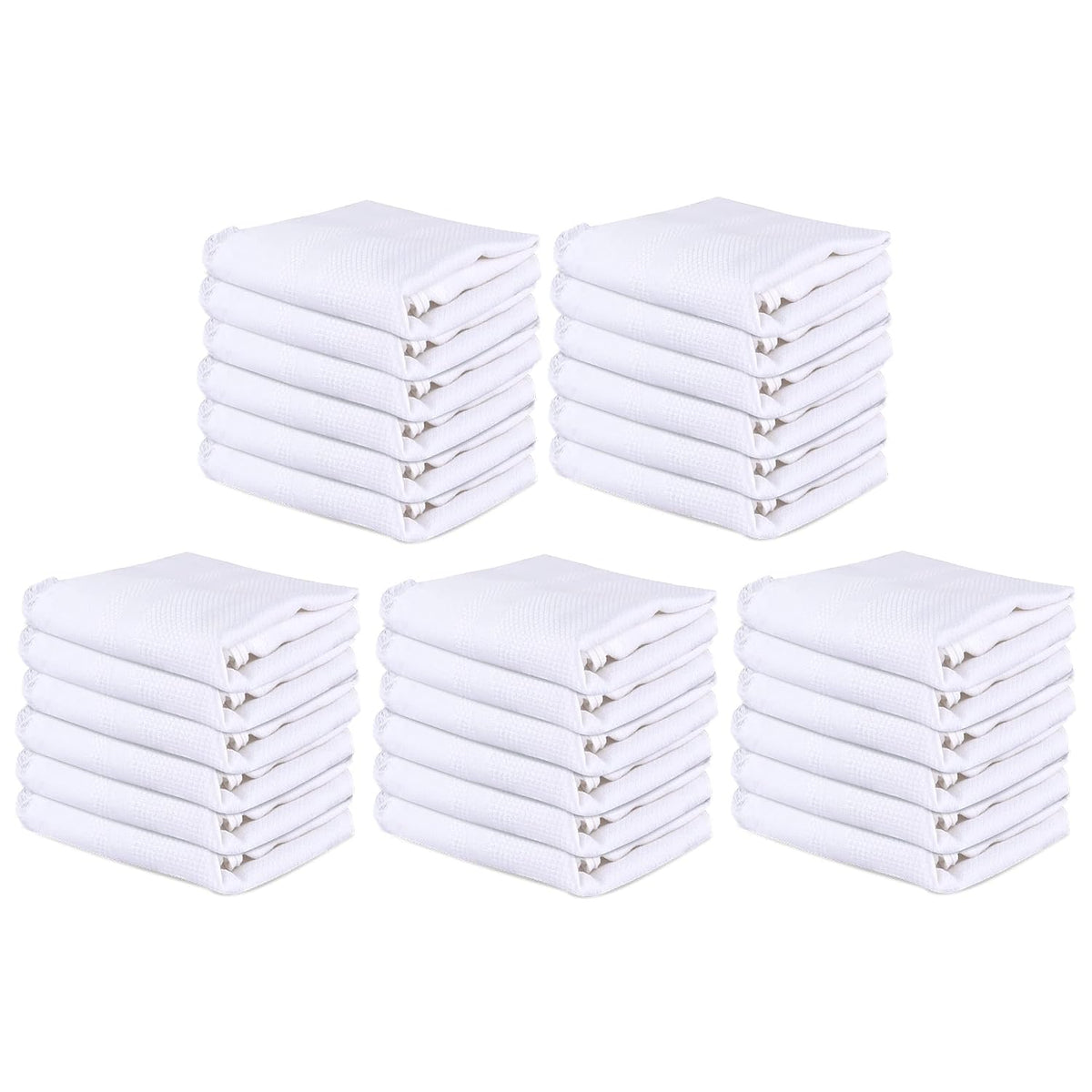 Kuber Industries Face Towel 200 Gsm | Cotton Easily Washable Travel Friendly Pocket Towels & Gym Napkins | Pack Of 30 (White)