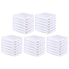 Kuber Industries Face Towel 200 Gsm | Cotton Easily Washable Travel Friendly Pocket Towels & Gym Napkins | Pack Of 30 (White)