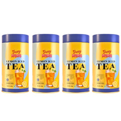 Guppy Moms Lemon Iced Tea Powder - Pack Of 4 X 200gm, 7.05 Ounce Each | Aromatic, Healthy & Easy To Prepare - Sugar Free & Refreshing Summer Drink | Caffeine Free