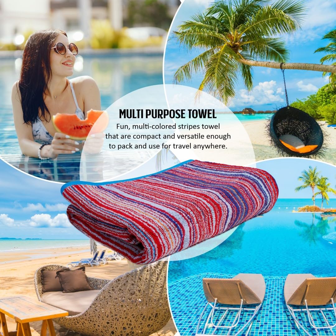Ambra Linens Highly Absorbent Bath Towels 500 Gsm | 100% Cotton, Soft & Plush All Seasons Use, Extra Large Size (Aqua Beach)