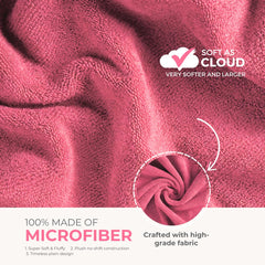 Black Gold The Finer Touch Microfiber Bath Towels 500 Gsm | Super Absorbent, Lightweight, Ultra-Soft, Fade Resistant (Pink)