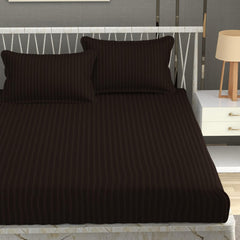 Plain Double Bedsheet For Queen Size With 2 Pillow Covers - 90 X 95 Inches, Coffee | Wrinkle Resistant & Soft Skin Safe | All Season Comfort Fabric