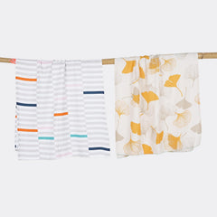 Thirsty Towel Bamboo Bath Towel 460 Gsm | Super Soft & High Absorbency Towels, Light Weight, & Quick Dry Towels (Gingko Garden, Piano Pop) - Pack Of 2
