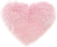 Luxury Soft Fur Love Heart Shape Cushion Pillow, Baby Pink - 16 X 16 Inches | Pillow For Valentine's Day, Couple, Sofa, Car, Decoration | Furniture Cushion, Washable, Super Soft Pillow