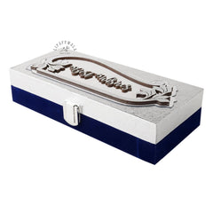 Designer Rectangular Shaped Best Wishes Cash Box, Shagun Box, Gift Box, Gaddi Box, Jewellery Box, Shagun Envelope In Floral Design, Colour - Silver