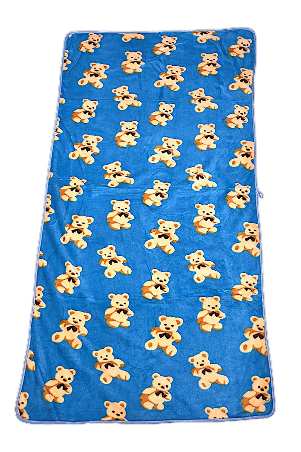 Microfiber Teddy Printed Bath Towel 400 Gsm | Absorbent Super Soft & Comfortable Quick Drying Bathing Towel (Blue)