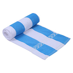 Kuber Industries Cotton Bath Towel 500 Gsm (Blue & White) - 2 Pieces