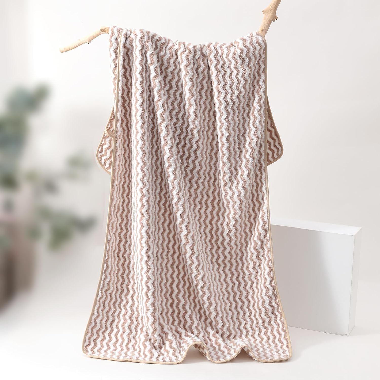 Kuber Industries Bath Towel 280 Gsm | Extra Soft & Fade Resistant Polyester Towels For Men & Women (Brown)