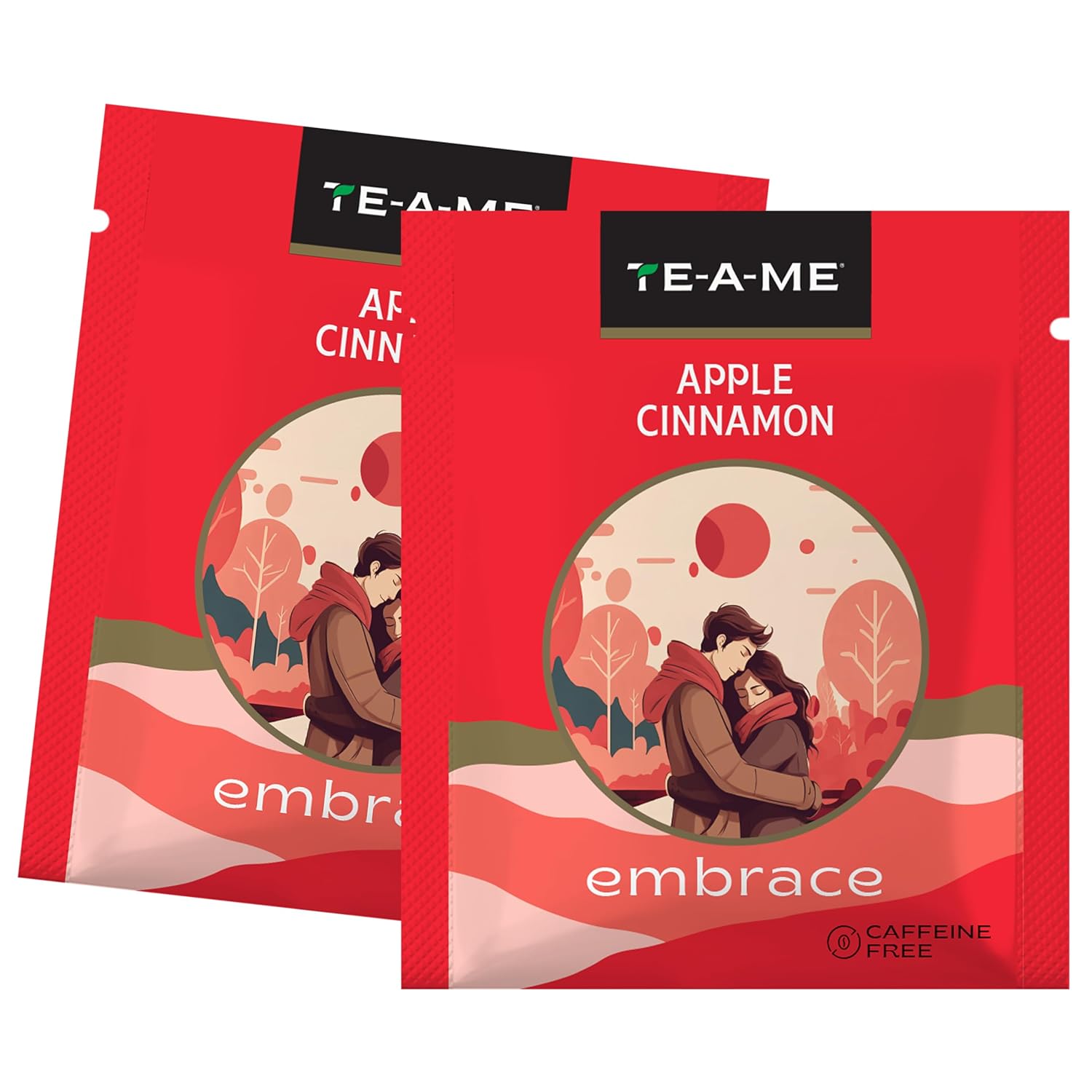 TE-A-ME Embrace Apple Cinnamon Tea - Pack Of 2 X 25 Tea Bags | Boosts Energy, Reduces Fine Lines & Wrinkles - Sugar Free, Caffeine Free | Enjoy Hot Or Cold - Fruit Tea Bags