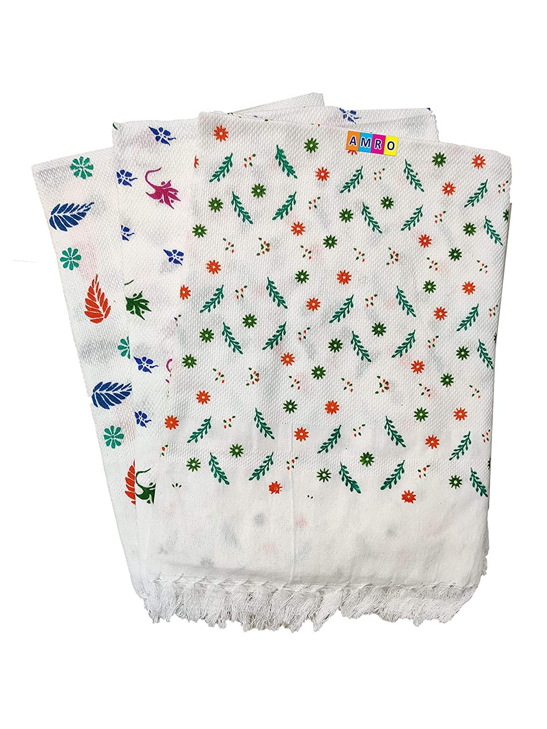 Amro Bath Towels 600 Gsm | Cotton Bath Towels For Men & Women Very Abserbent Bath Towels Large Size -Set Of 3 (Multi-Color)