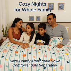 Microfiber Bedsheet For King Bed Include Pillow Covers - 108x108 Inches, White | Flowers Design Cooling & Breathable Ultra-Comfortable Bedding Set