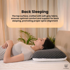 Memory Foam Pillow, Dual Side Sleeping For Back & Side Sleepers - 25x15.5x5 Inches | Orthopedic Cervical Pillow For Neck Pain & Shoulder Pain, Spondylitis | Bamboo Cover, White - Pack Of 1
