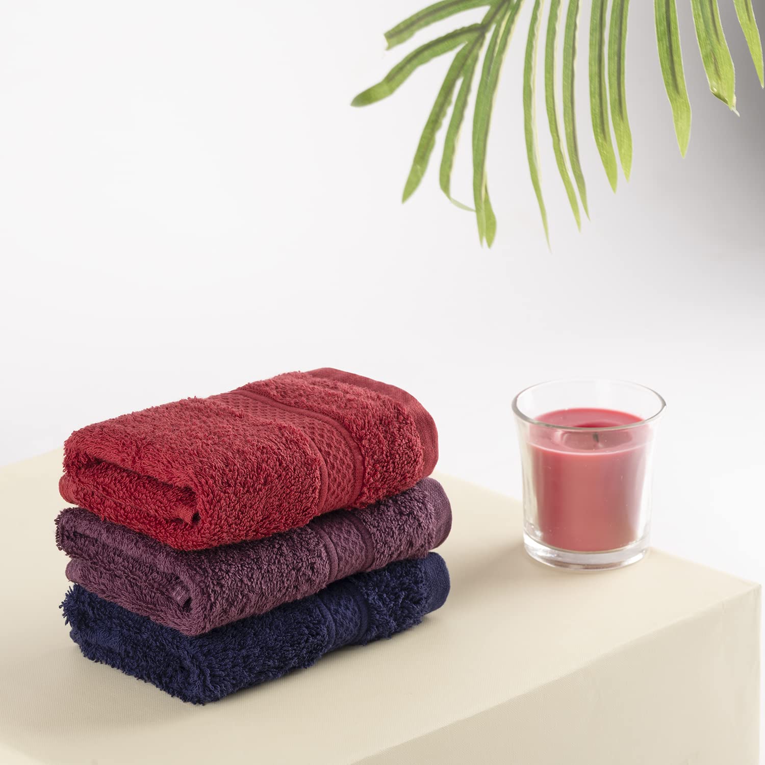 Wakefit Face Towel 500 Gsm | Gym Towel For Men Workout Towel Set Face Towel For Women | Set Of 3 (Chillipepper, Grapewine & Navyblue)