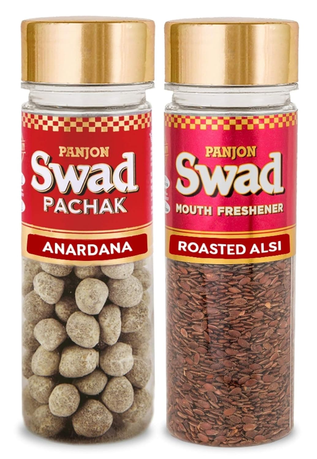 Panjon Swad Anardana & Roasted Alsi Pachak Mouth Fresheners 240gm, (120gm *2 Bottles)