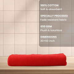 100% Cotton Bath Towel 600 Gsm | Soft Absorbent For Daily Use Bath Towel (Rich Red)