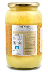 Premium A2 Bilona Desi Gir Cow Ghee By Organik Singh | Great Source Of Energy & Vitamin Healthy Desi Ghee Perfect For Sweets | (1 Litr) 33.8 Ounce | Glass Jar