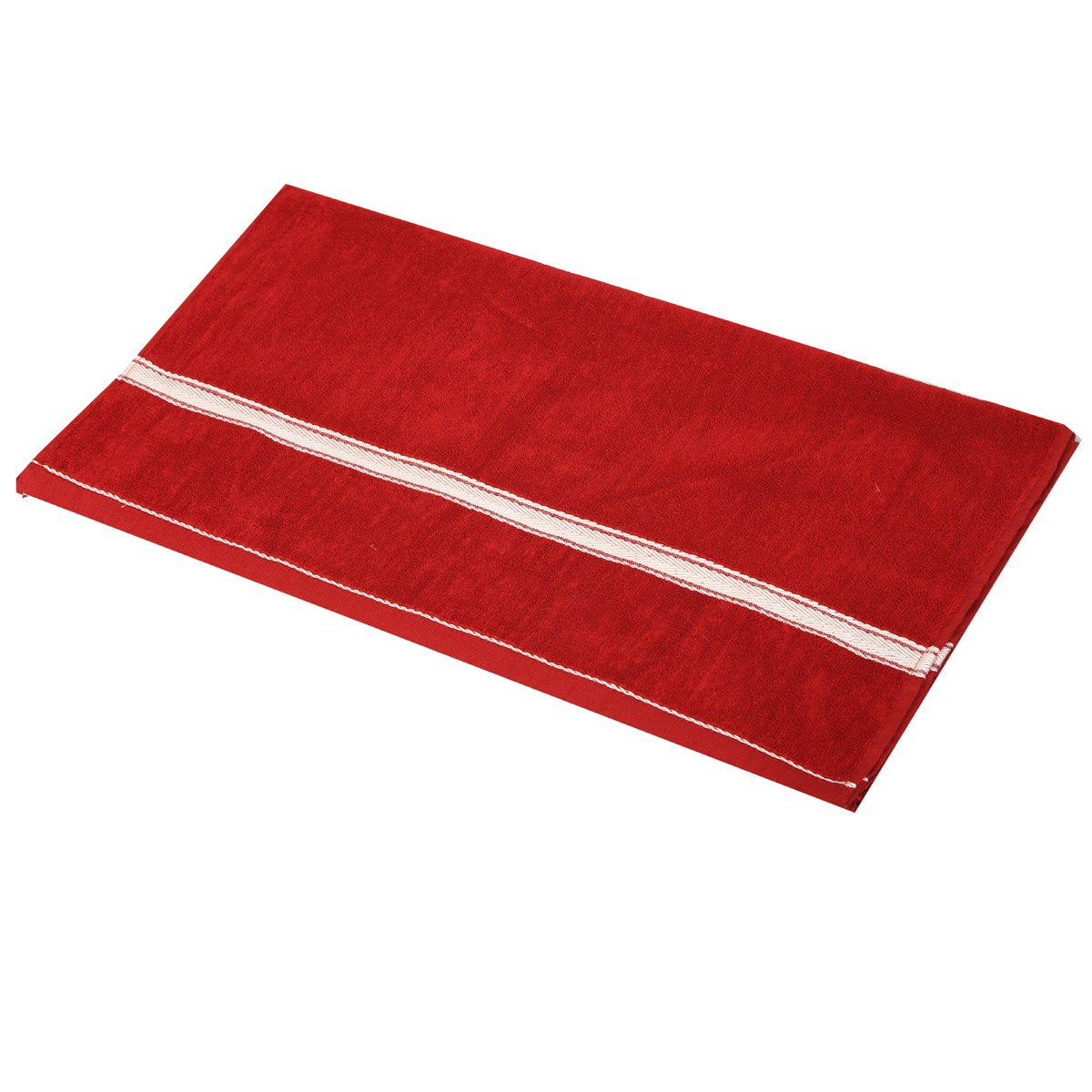 Kuber Industries Cotton Bath Towels 400 Gsm | Super Soft Swimming & Bathing Towel - Cherry Red (Pack Of 1)