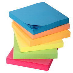 Sticky Notes 5 Colors Fluorescent Paper Self Adhesive & Removable | Pack Of 5 X 100 Sheets