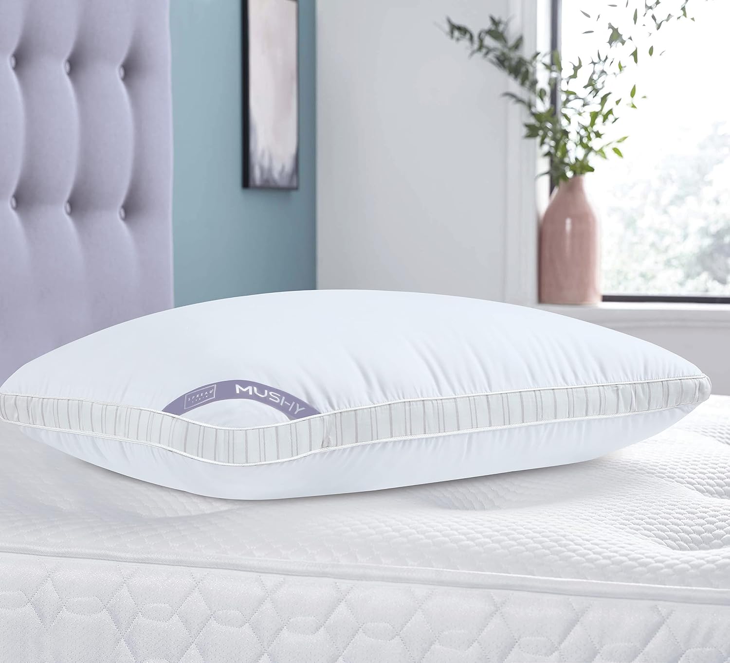 Microfiber Mushy Pillow For Sleeping & Neck Pain Relief, White - 55 X 86 Cm | Suitable For Back Side Sleeper & Stomach Sleeper | Comfortable & Breathable, Hypoallergenic - Set Of 2
