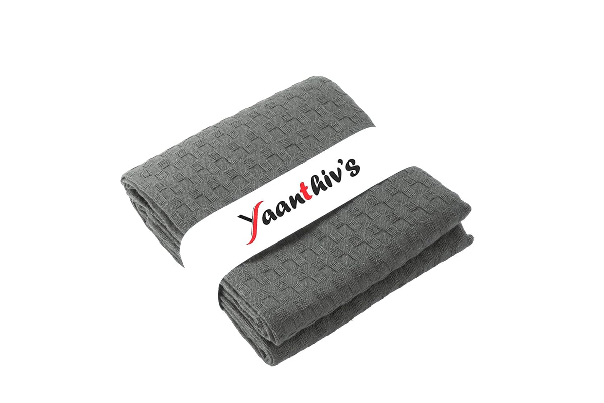 Yaanthiv'S Unisex Bath Towel Waffle | Light Weight Towel For Travel, Gym, Beach, Pool & Yoga | Quick Dry 500 Gsm - Dark Grey