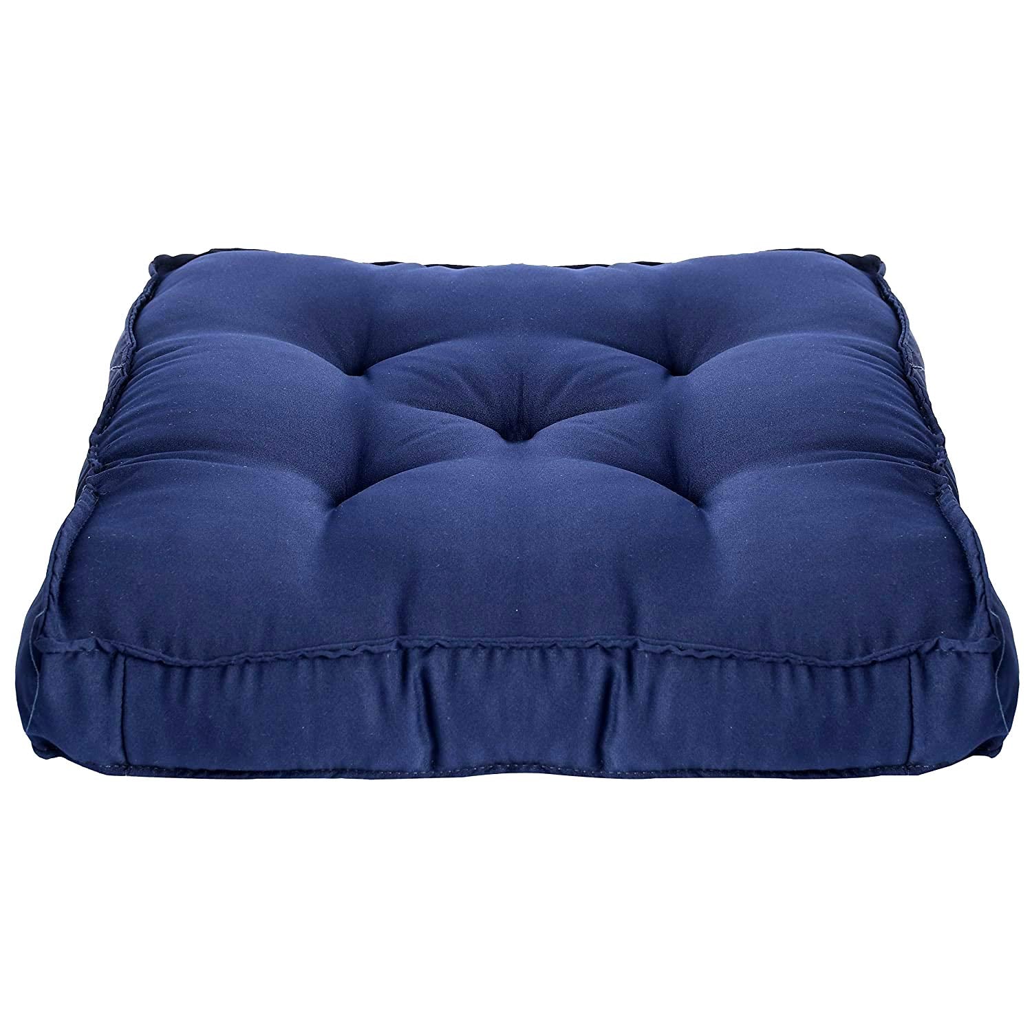 Microfiber Soft Cushion, Long & Square Chair Pad Cushion, Navy Blue - 46 X 16 Inch | For Indoor & Outdoor Home Office Décor | Rocking Chairs Pad, Washable, Model No - Kubmart11925, Set Of 2
