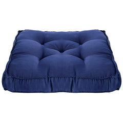 Microfiber Soft Cushion, Long & Square Chair Pad Cushion, Navy Blue - 46 X 16 Inch | For Indoor & Outdoor Home Office Décor | Rocking Chairs Pad, Washable, Model No - Kubmart11925, Set Of 2