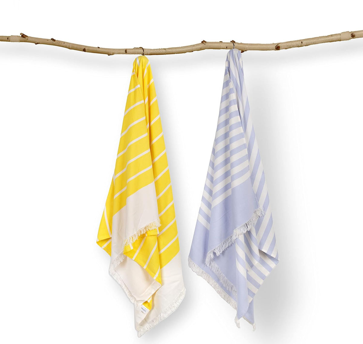 Mush 100% Bamboo Light Weight & Ultra-Compact Turkish Towel | Super Soft, Absorbent, Quick Dry, Anti-Odor Bamboo Towel (2, Ice Melt Blue & Yellow)
