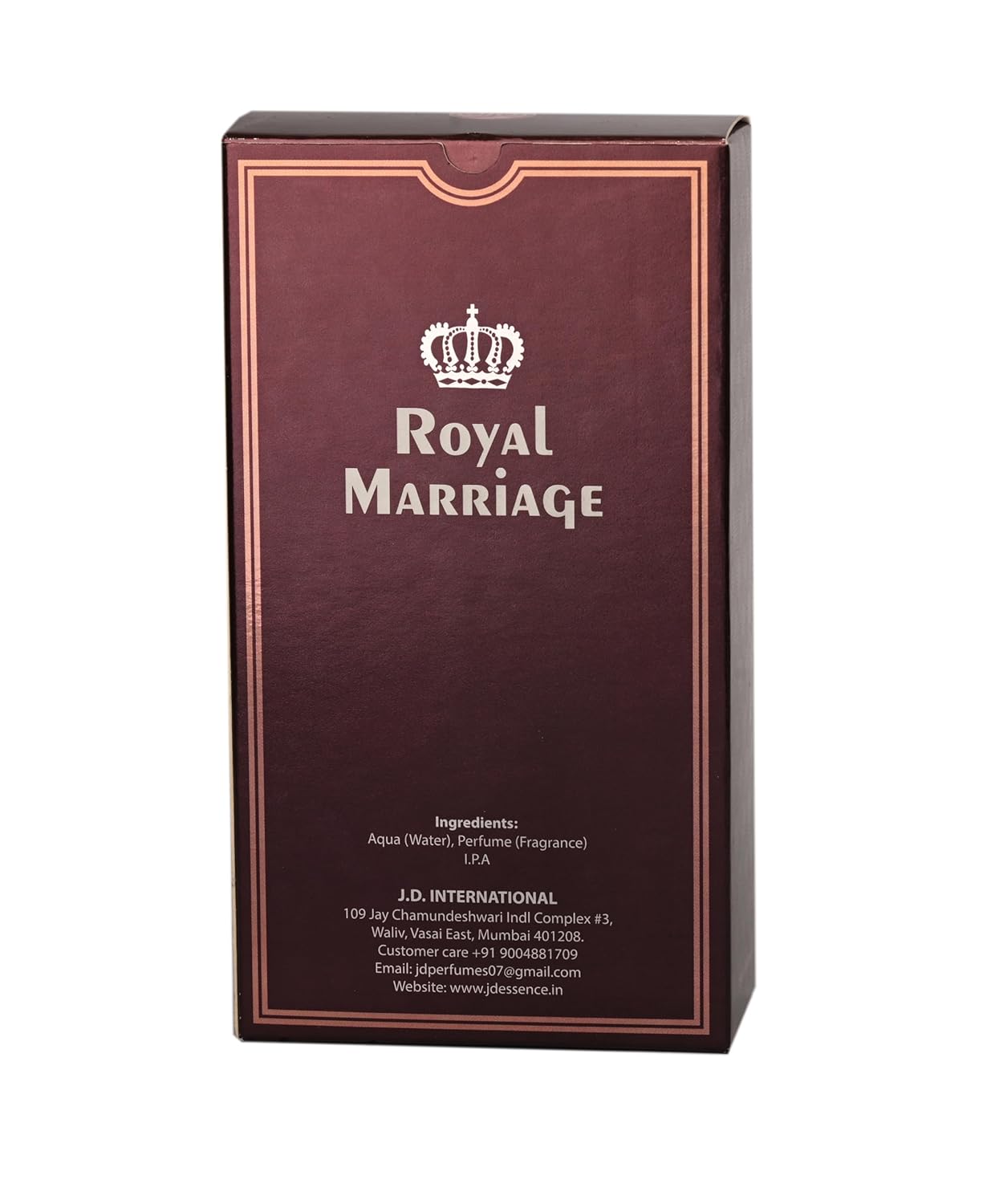 JD International Royal Marriage Apparel Unisex Perfume With Long Lasting Fragrance - 100ml, 3.4 Fl.oz.   | Perfume For Men & Women