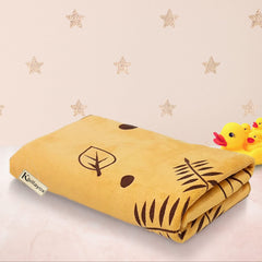 Khillayox Super Soft Bath Towel 400 Gsm | Super Absorbent Reusable Towel With Cute Cartoon Bear Print Washcloth For Babies (Yellow)