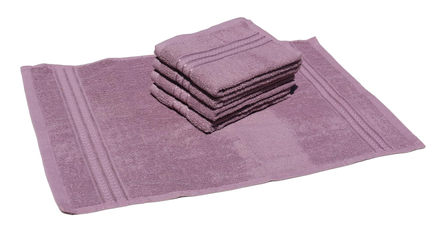 Solance Super Cotton Hand Towel 1000 Gsm | Ultra Soft & Super Absorbent Hand Towel (Purple) - Set Of 5