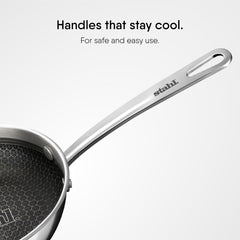 Artisan Hybrid Triply Frying Pan With Lid - Non Stick, Induction Base Fry Pan | 0.6 Liters, 16 Cm