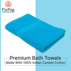 PatPug 100% Indian Ultra Soft Cotton Towel 380 Gsm | Highly Absorbent, Fade Resistant Large Bath Towel (Teal)