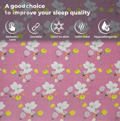 King Size Bedsheet With Two Pillow Cover (Size - 78 X 72 Inches, Pink & White) | Elastic Fitted Floral Bedsheet | Best For Festival Gifting