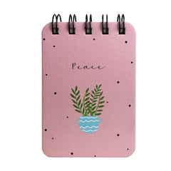 Spiral Pocket Notebook Cute Mini Notepad, Handy Notebook For School, Office (Peace) 1pc