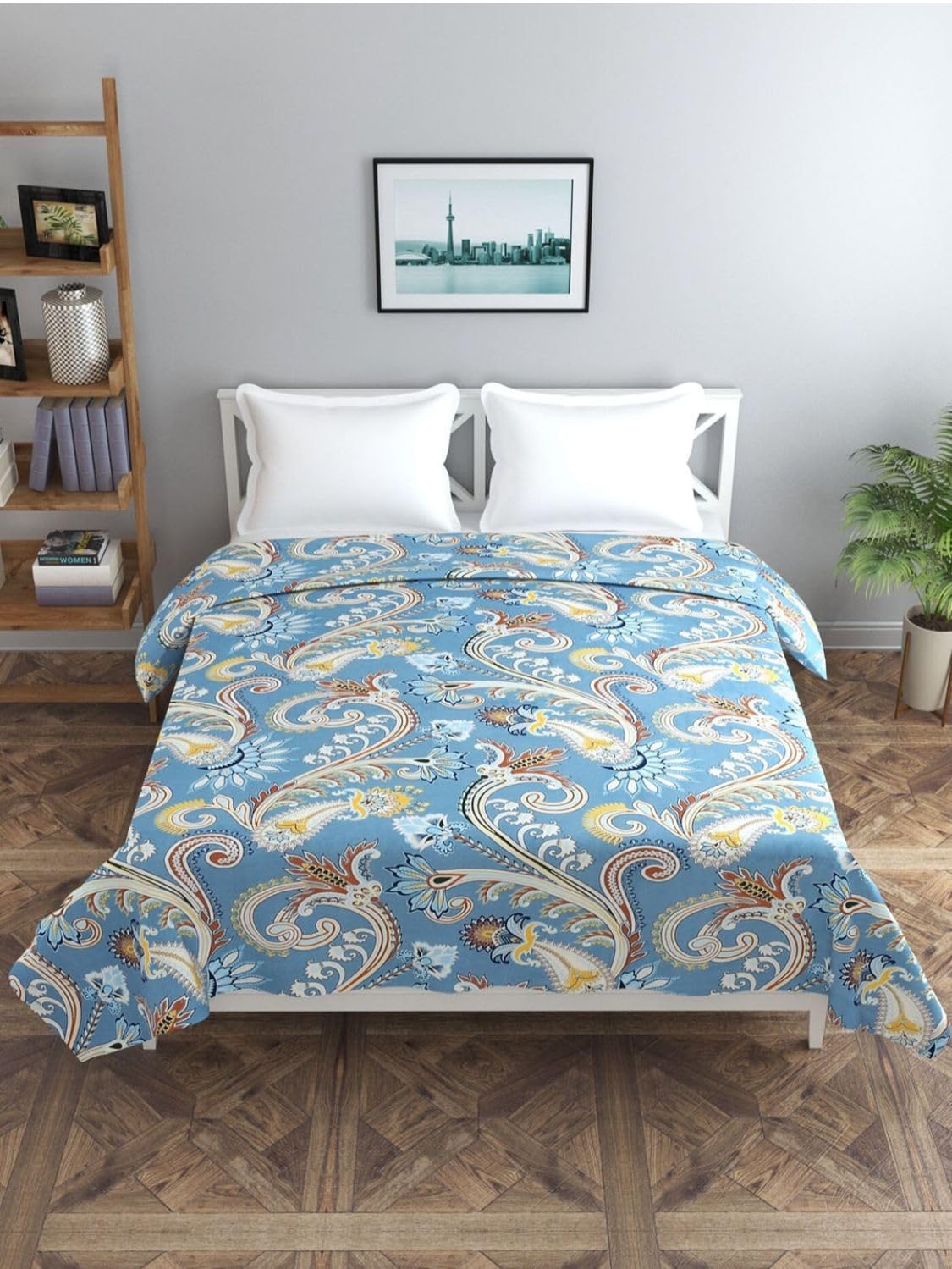 1 Single Glace Cotton Flat Bedsheet With 1 Pillow Cover & Single Comforter - 60 X 90 Inches, Multicolor | Soft & Durable For Everyday Use - All Season Comfort