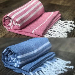 Rosslyn Bath/Beach Towel 700 Gsm | Ultra Soft, Absorbent & Quick Dry Bath Towel (Blue & Pink) - 2 Pcs