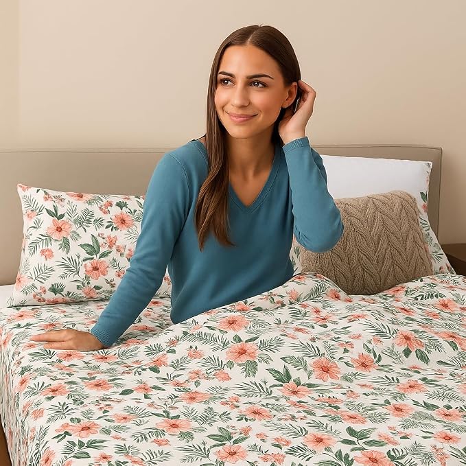 100% Microfiber Bedsheet King Size Includes 2 Pillow Covers - 108x108 Inches, White | Ideal For Daily Use & Gifting Double Bedsheet