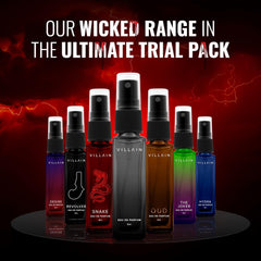 Villain 7 Deadly Scents Combo Trial Pack Of 7 X 0.27 Fl.oz. | Pocket Perfume For Men | Eau De Parfums