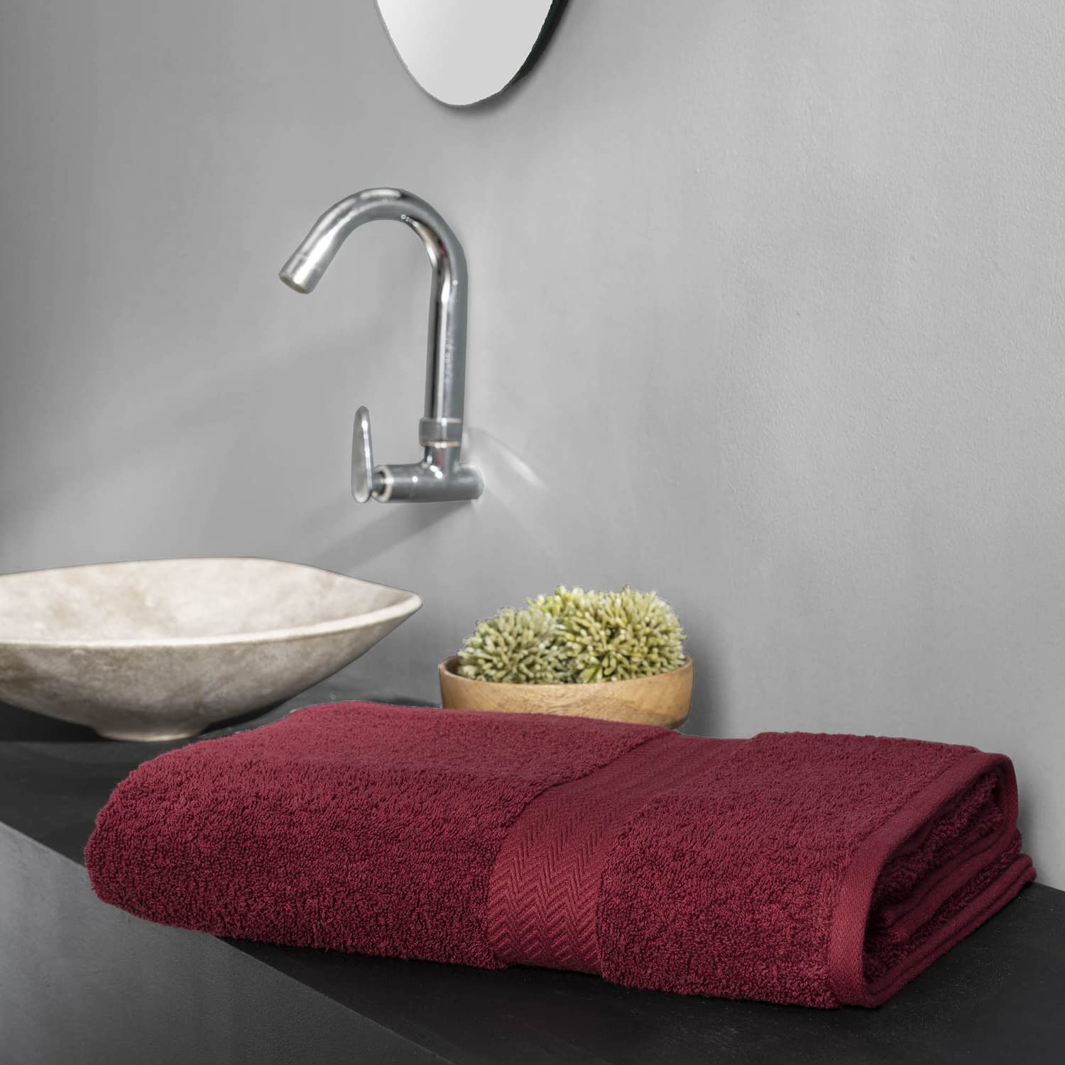 Ddecor Live Beautiful 100% Cotton Bath Towel 500 Gsm | Large Size Bath Towel Soft & Absorbent For Men & Women (Magenta)