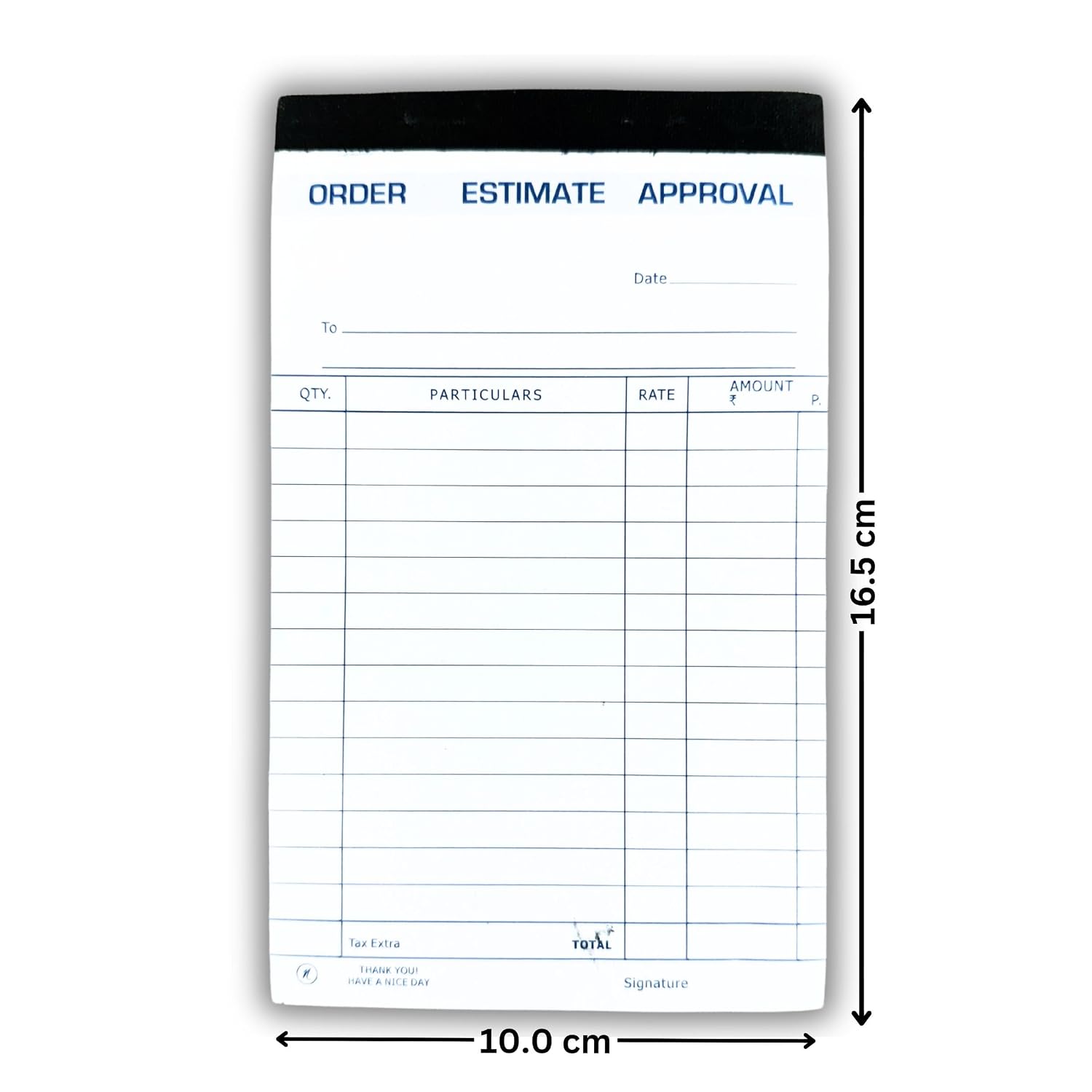 Estimate Pad No. 1 (80 Sheets/160 Pages) Excellent Quality Bill Book, Memo Book & Slip Pad, 10Pcs