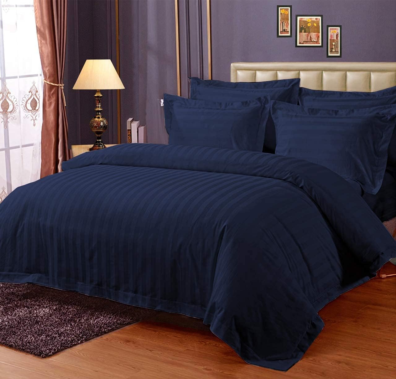 Plain Double Bedsheet For King Size With 2 Pillow Cover - 90 X 100 Inches, Blue | Light Weight & Breathable, Wrinkle Free