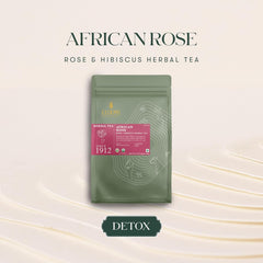 Luxmi Estates African Rose + Hibiscus Herbal Tea - 100gm, 3.5 Ounce, 50 Tea Bags | USDA Certified Organic Tea - Caffeine Free Herbal Tea Bags | Rich In Antioxidants, Additives Free