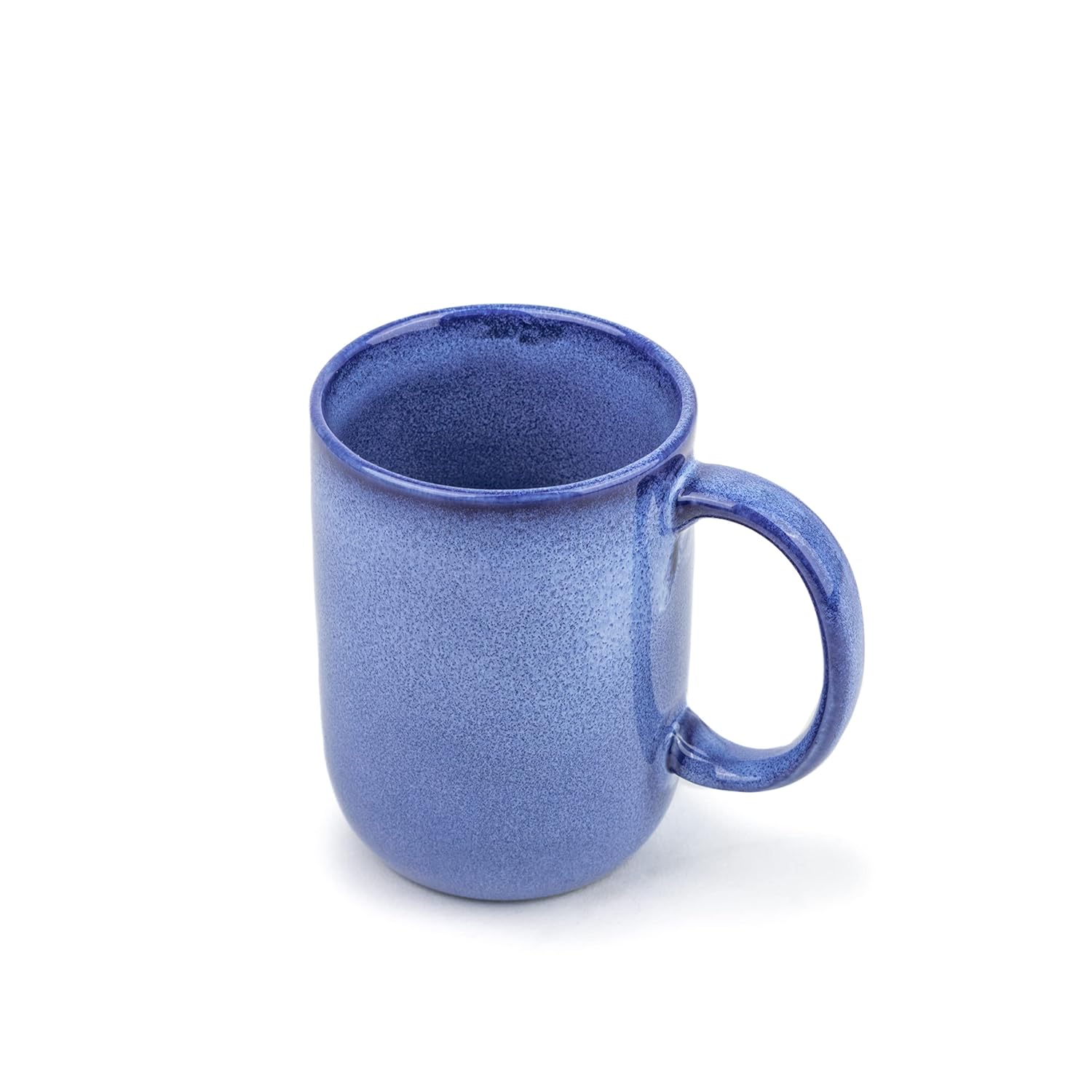 Large Ceramic Coffee Mug Set Of 2 - Blue Reactive, 400ml Each | Ceramic Tall Curvy Mug With Glossy Finish - Stoneware Mug For Coffee | Ceramic Coffee Mug - Microwave Safe & Dishwasher Safe
