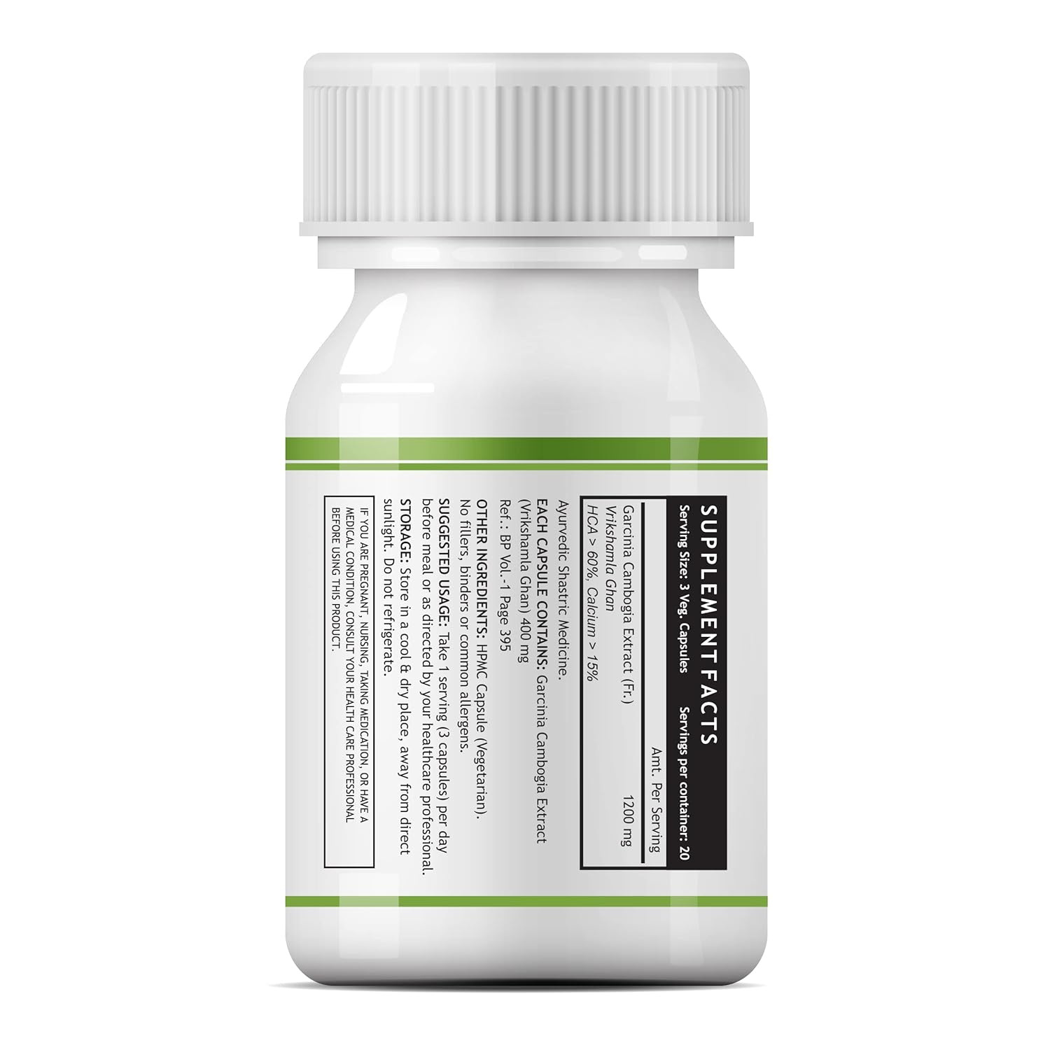 Inlife Garcinia Cambogia Capsules Fruit Extract With 60% Hca, Ayurveidc Herbal Supplement For Men & Women,1200mg | 60 Vegetarian Capsules 100gm 0.2lbs