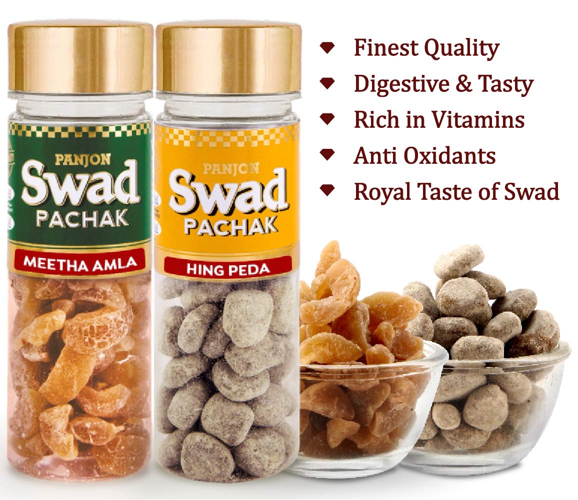 Panjon Swad Hing Peda & Meetha Amla Candy 470gm, (235gm *2) Pachak Mouth Freshener 2 Bottles