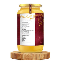 Premium A2 Desi Cow Ghee By Viveda | Hand-Churned, Traditional Bilona Method Pure Desi Cow Ghee Good For Baking & Frying | (1 Litr) 33.8 Ounce | Jar Pack