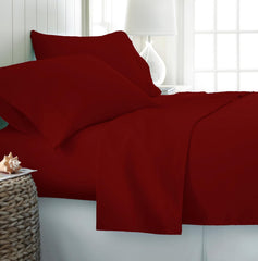Single Size Fitted Bedsheet With 2 Pillow Covers - 36 X 78 Inches, Burgundy | All-Round Elastic | Comfortable, Wrinkle Resistant, Fade Resistant & Environmentally Friendly
