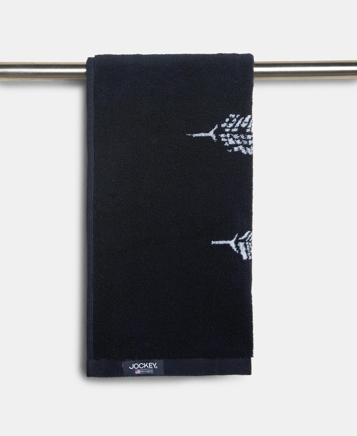 Jockey T224 Men'S Cotton Hand Towel 400 Gsm | Rich Terry Ultrasoft & Durable Printed Hand Towel (Pack Of 2) - Deep Navy
